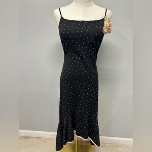 Vintage Y2K Rampage Dress Polka Dot Asymmetrical‎ Black Fairy Grunge Whimsigoth